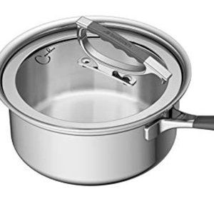Tri-Ply Bonded Stainless Steel Aluminum saucer pan, CookCraft by Candace.